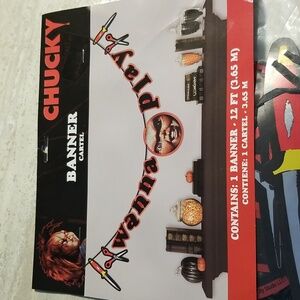 Nip Chucky Banner "wanna play" horror Halloween decoration Halloween